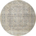 Round Traditional Desert Sand Beige Persian Rug, tr1787