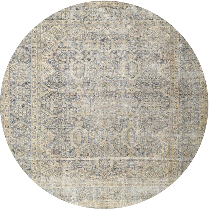 Square Machine Washable Traditional Desert Sand Beige Rug, wshtr1787