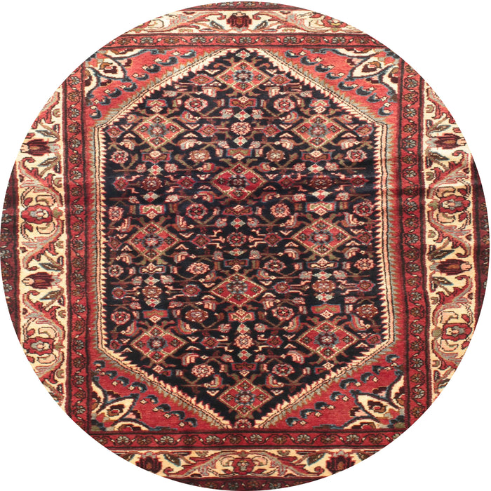 Square Machine Washable Traditional Saffron Red Rug, wshtr178