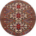 Round Traditional Rust Pink Persian Rug, tr1790