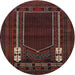 Round Traditional Reddish Brown Persian Rug, tr1791