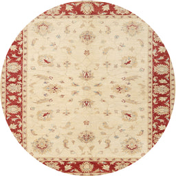 Round Traditional Khaki Gold Persian Rug, tr1792