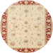 Round Traditional Khaki Gold Persian Rug, tr1792