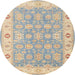 Square Machine Washable Traditional Brown Rug, wshtr1793