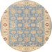 Round Traditional Brown Persian Rug, tr1793