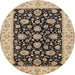 Square Machine Washable Traditional Dark Brown Rug, wshtr1794