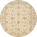 Square Machine Washable Traditional Khaki Gold Rug, wshtr1796