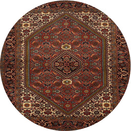 Square Machine Washable Traditional Sienna Brown Rug, wshtr1798
