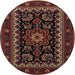 Round Traditional Brown Persian Rug, tr1799