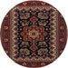 Square Machine Washable Traditional Brown Rug, wshtr1799