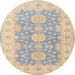 Round Traditional Brown Oriental Rug, tr1800