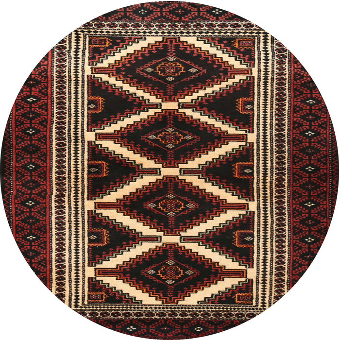 Round Traditional Brown Persian Rug, tr1802