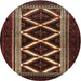Round Traditional Brown Persian Rug, tr1802