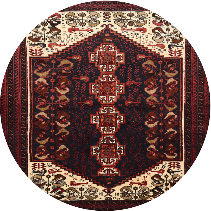 Round Traditional Brown Persian Rug, tr1803