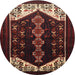 Round Traditional Brown Persian Rug, tr1803