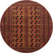 Round Traditional Mahogany Brown Persian Rug, tr1804