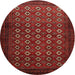Round Traditional Brown Red Persian Rug, tr1805
