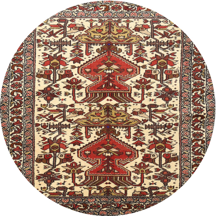Square Machine Washable Traditional Saffron Red Rug, wshtr1807
