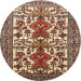 Square Machine Washable Traditional Saffron Red Rug, wshtr1807