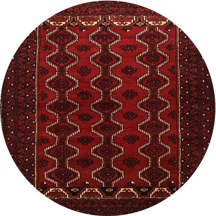 Round Traditional Red Persian Rug, tr1808