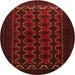 Round Traditional Red Persian Rug, tr1808