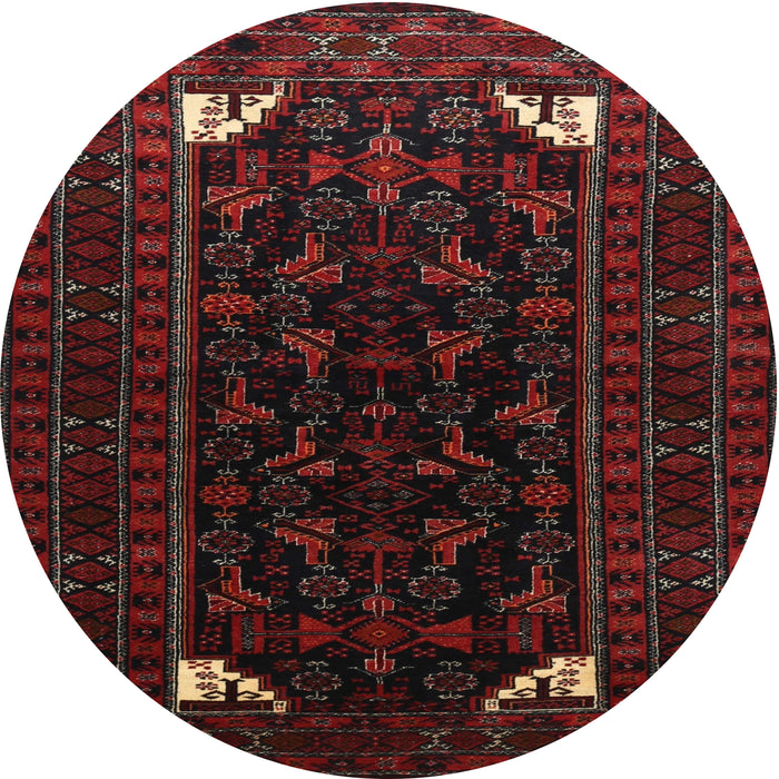Round Traditional Chocolate Brown Persian Rug, tr1809
