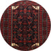 Round Traditional Chocolate Brown Persian Rug, tr1809