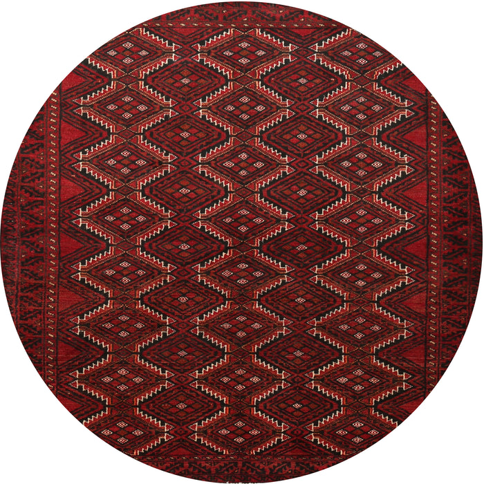 Round Traditional Red Persian Rug, tr1810
