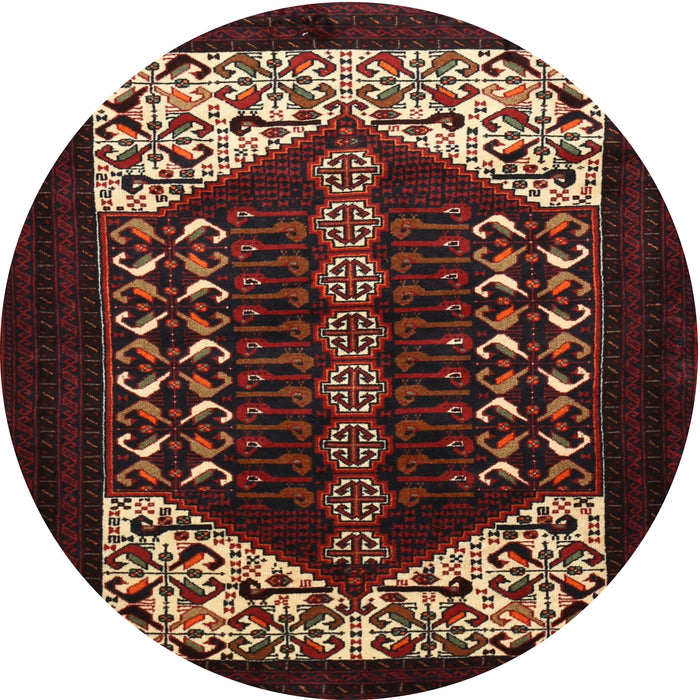 Round Traditional Brown Persian Rug, tr1812