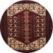 Round Traditional Brown Persian Rug, tr1812