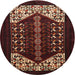 Square Machine Washable Traditional Brown Rug, wshtr1812