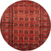 Square Machine Washable Traditional Tomato Red Rug, wshtr1815