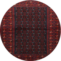Square Machine Washable Traditional Burgundy Brown Rug, wshtr1817