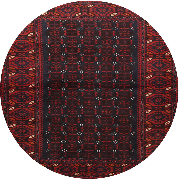 Round Traditional Burgundy Brown Persian Rug, tr1817