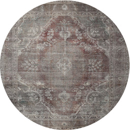Square Machine Washable Traditional Rosy-Finch Purple Rug, wshtr1818