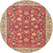 Square Machine Washable Traditional Red Rug, wshtr181