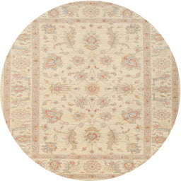 Round Traditional Khaki Gold Persian Rug, tr1820