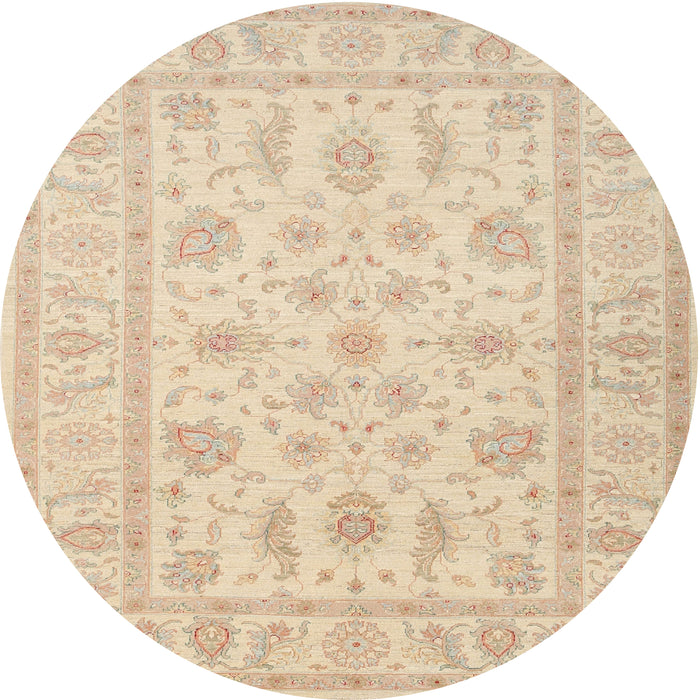 Round Traditional Khaki Gold Persian Rug, tr1820