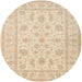 Round Traditional Khaki Gold Persian Rug, tr1820