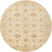 Round Traditional Sun Yellow Persian Rug, tr1822