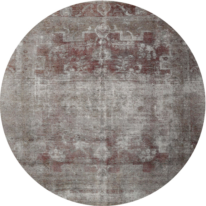 Round Traditional Rosy Brown Pink Persian Rug, tr1823