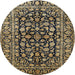 Round Traditional Metallic Gold Persian Rug, tr1829