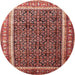 Round Traditional Sunrise Orange Persian Rug, tr182