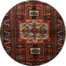 Square Machine Washable Traditional Sienna Brown Rug, wshtr1831