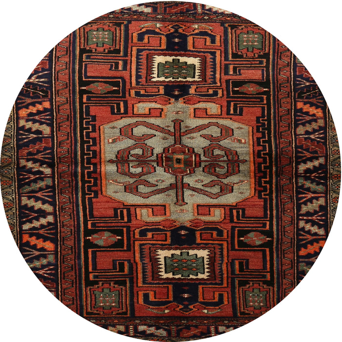 Round Traditional Sienna Brown Persian Rug, tr1831