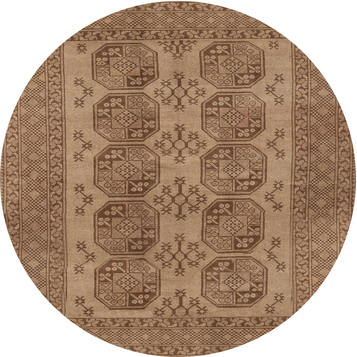 Square Machine Washable Traditional Saddle Brown Rug, wshtr1833