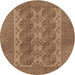 Square Machine Washable Traditional Saddle Brown Rug, wshtr1833