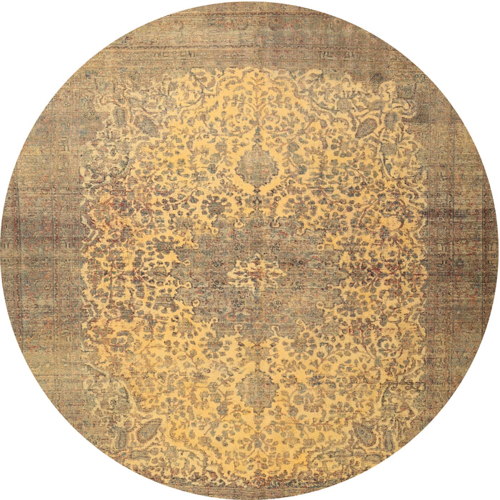 Square Machine Washable Traditional Orange Rug, wshtr1834