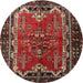 Square Machine Washable Traditional Brown Rug, wshtr1836