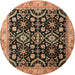 Round Traditional Bakers Brown Persian Rug, tr1837